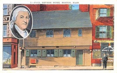 Paul Revere Home Boston, Massachusetts Postcard