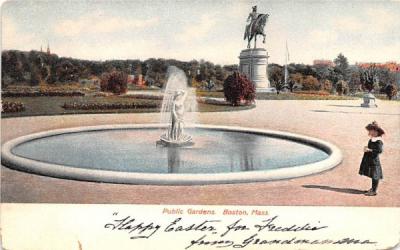 Public Garden Boston, Massachusetts Postcard