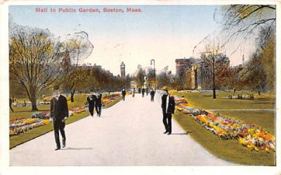 Mall in Public Garden Boston, Massachusetts Postcard