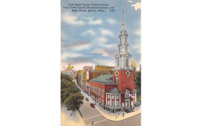 Park Street Corner Tremont Street Boston, Massachusetts Postcard