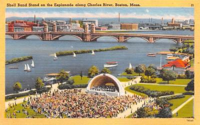 Shell Band Stand  Boston, Massachusetts Postcard