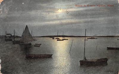 Sence in Boston Harbor Massachusetts Postcard