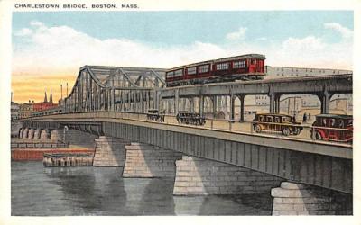 Charlestown Bridge Boston, Massachusetts Postcard