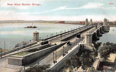 New West Boston Bridge Massachusetts Postcard