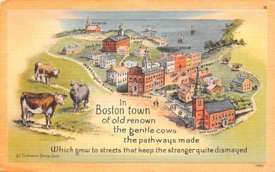 Boston Town Massachusetts Postcard