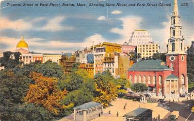 Tremont Street at Park Street Boston, Massachusetts Postcard