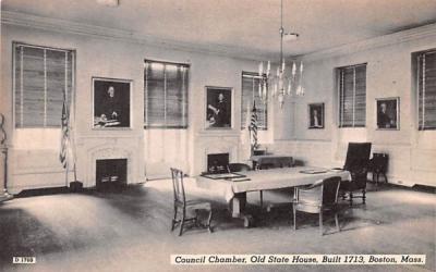 Council Chamber Boston, Massachusetts Postcard