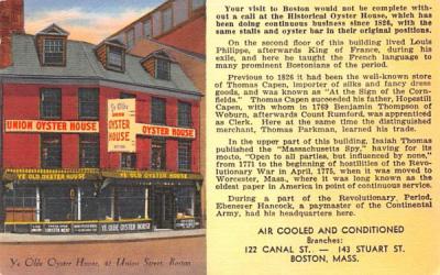 Ye Olde Oyster House Boston, Massachusetts Postcard