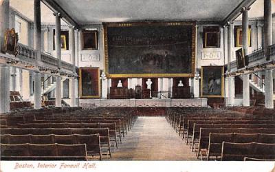Interior Faneuil Hall Boston, Massachusetts Postcard
