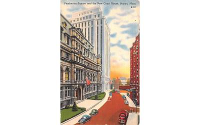 Pemberton Square & the New Court House Boston, Massachusetts Postcard