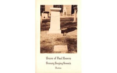 Grave of Paul Revere Boston, Massachusetts Postcard