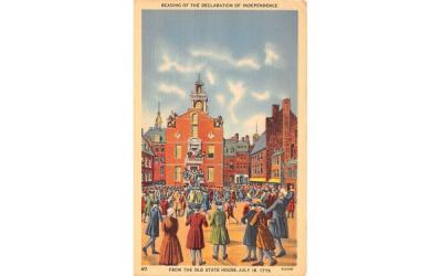 Reading of the Delaration of Independence Boston, Massachusetts Postcard