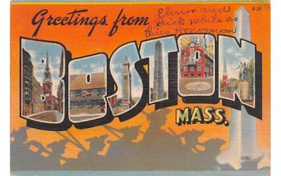Greetings from Boston Massachusetts Postcard