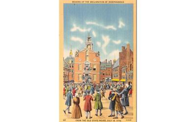 Reading of the Declaration of Indepence Boston, Massachusetts Postcard