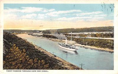 Yacht Passing Through  Brockton, Massachusetts Postcard