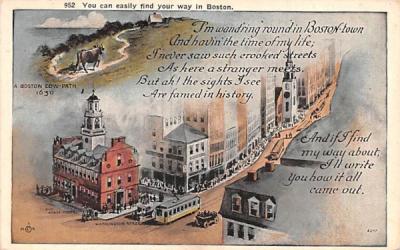 You can easily find your way in Boston Massachusetts Postcard