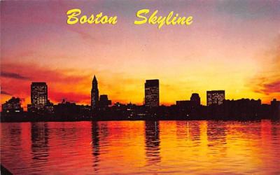 Boston Skyline at Sunset Massachusetts Postcard