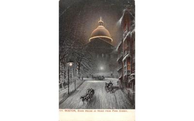 State House at NIght Boston, Massachusetts Postcard