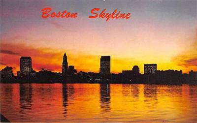 Boston Skyline at Sunset Massachusetts Postcard