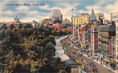 Tremont Street Boston, Massachusetts Postcard