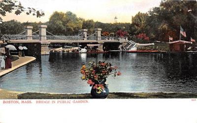 Bridge in Public Garden Boston, Massachusetts Postcard