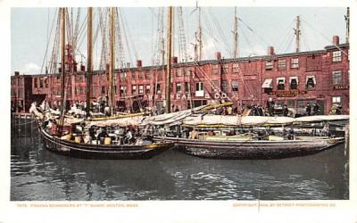 Fishing Schooners at T Wharf Boston, Massachusetts Postcard