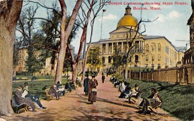 Boston Common Massachusetts Postcard