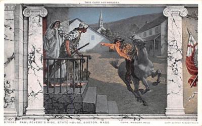 Paul Revere's Ride Boston, Massachusetts Postcard