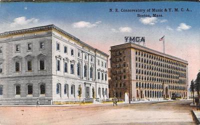N.E. Conservatory of Music & Y.M.C.A. Boston, Massachusetts Postcard