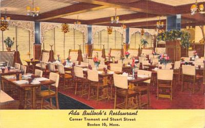 Ada Bullock's Restaurant Boston, Massachusetts Postcard