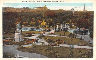 Panorama, Public Garden Boston, Massachusetts Postcard
