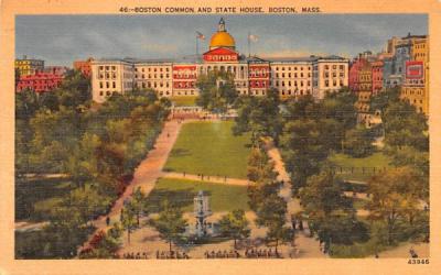 Boston Common & State House Massachusetts Postcard
