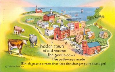 In Boston Town Massachusetts Postcard