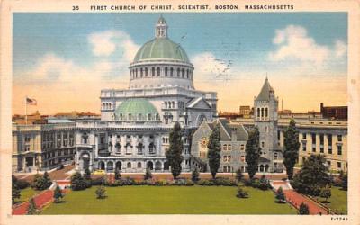First Church of Christ, Scientist Boston, Massachusetts Postcard