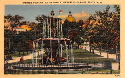 Brewer's Fountain Boston, Massachusetts Postcard