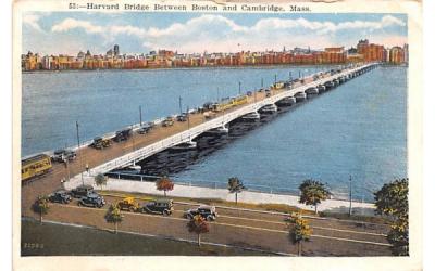 Harvard Bridge Boston, Massachusetts Postcard