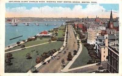 Esplanade along the Charles River Boston, Massachusetts Postcard