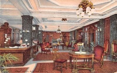 Lobby Hotel Puritan Boston, Massachusetts Postcard