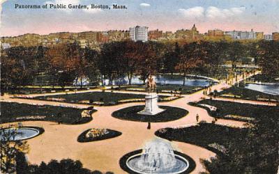 Panorama of Public Garden Boston, Massachusetts Postcard