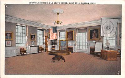 Council Chamber Boston, Massachusetts Postcard