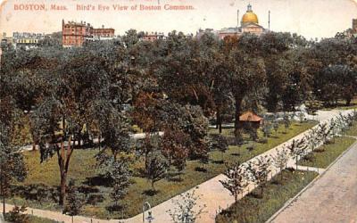 Bird's Eye View of Boston Common Massachusetts Postcard