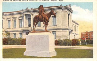 Statue of American Indian Boston, Massachusetts Postcard