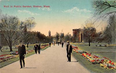 Mall in Public Garden Boston, Massachusetts Postcard
