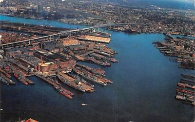 Aerial View of Boston Harbor Massachusetts Postcard