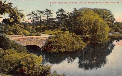 Bridge & Scarboro Pond Boston, Massachusetts Postcard
