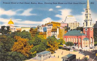 Tremont Street at Park Street Boston, Massachusetts Postcard