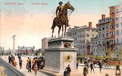 Hooker Statue Boston, Massachusetts Postcard