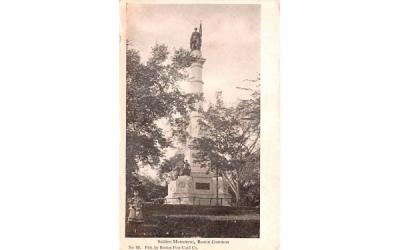 Soldiers Monument Boston, Massachusetts Postcard