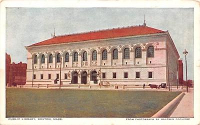 Public Library Boston, Massachusetts Postcard