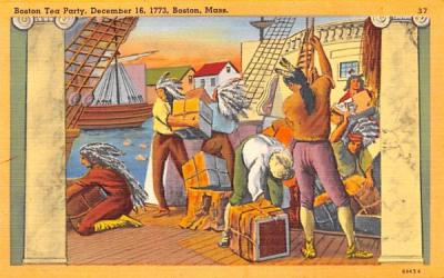 Boston Tea Party Massachusetts Postcard